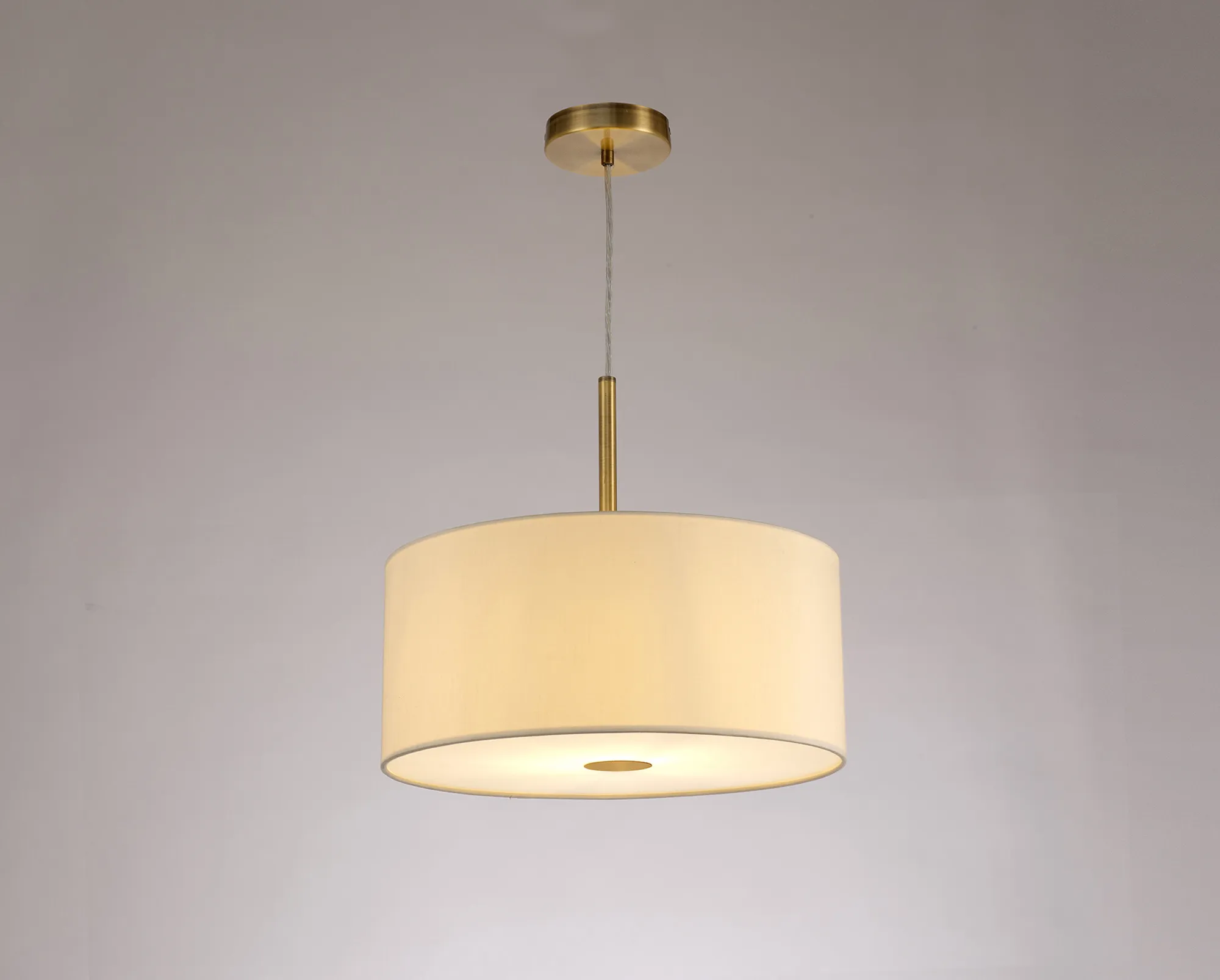 Baymont 40cm Pendant 1 Light Antique Brass, Ivory Pearl, Frosted Diffuser DK0215  Deco Baymont AB IV